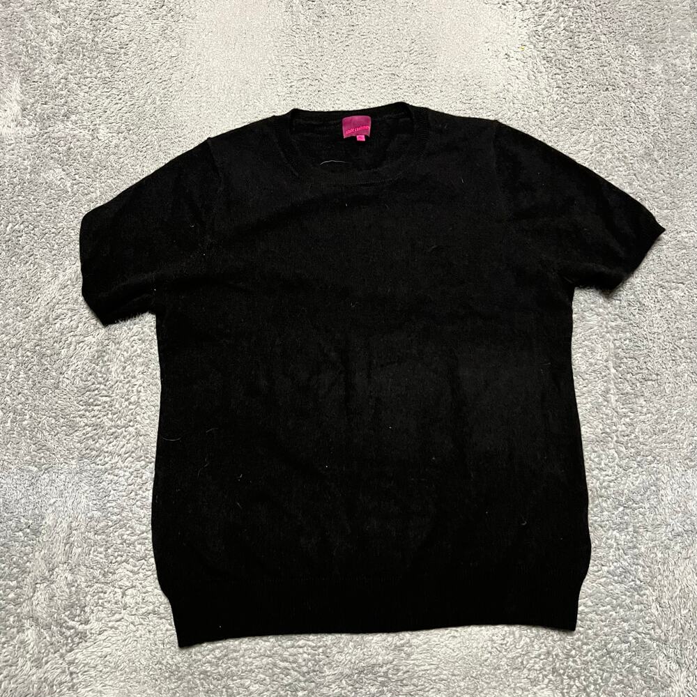 State Cashmere Sweater Womens XL Short Sleeve Black Casual Shirt